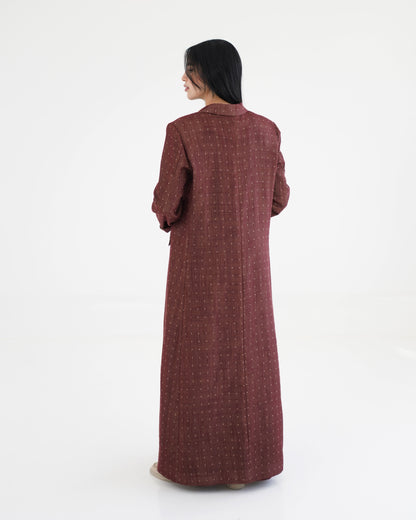 Noqta Blazer Abaya - Maroon