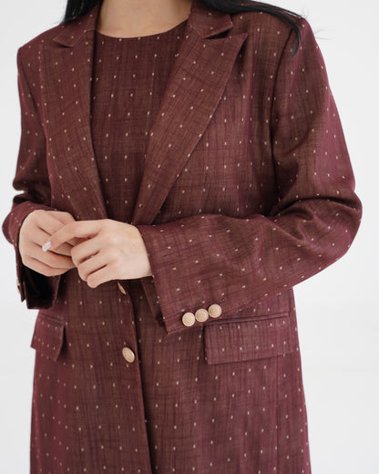 Noqta Blazer Abaya - Maroon