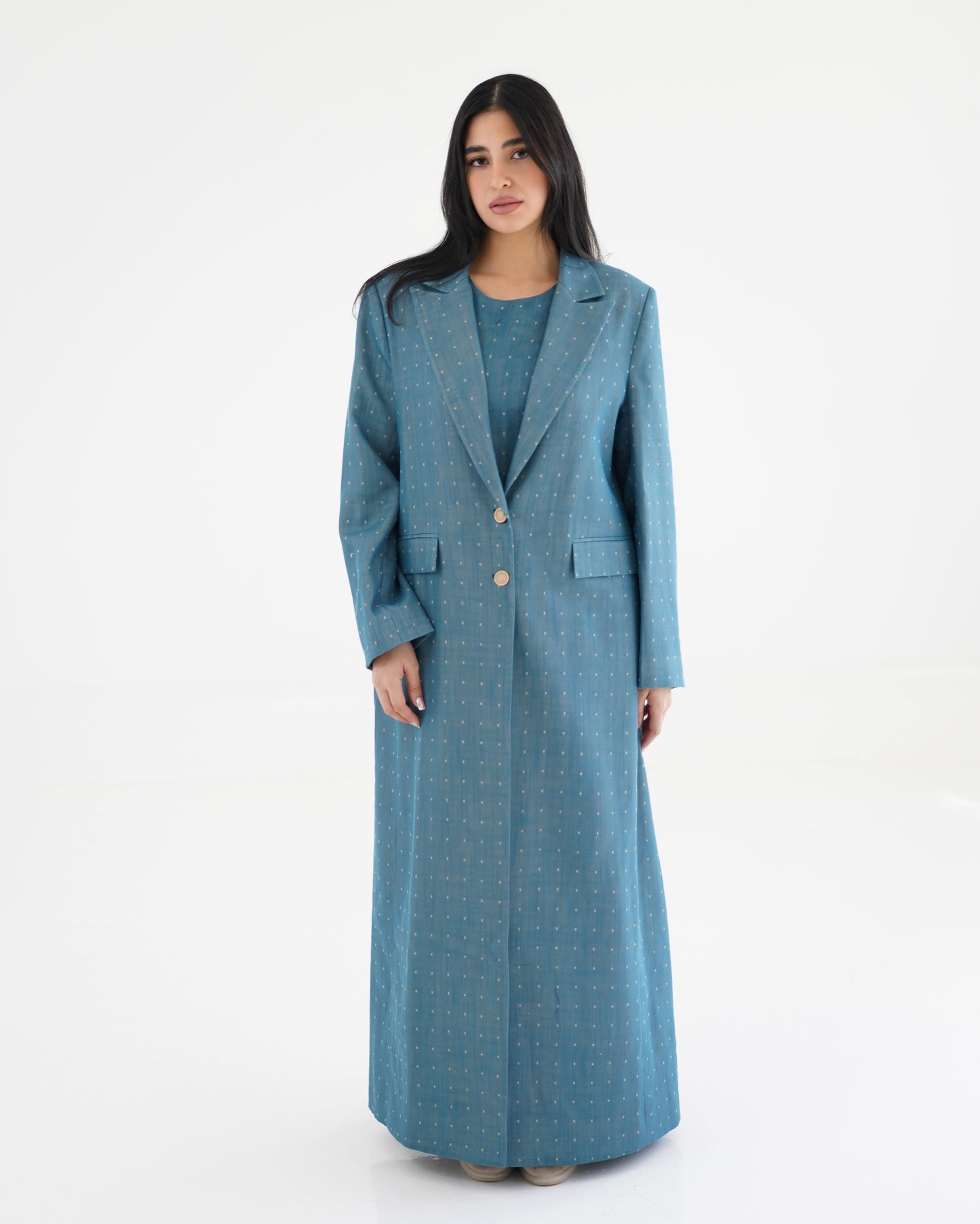Noqta Blazer Abaya - Blue