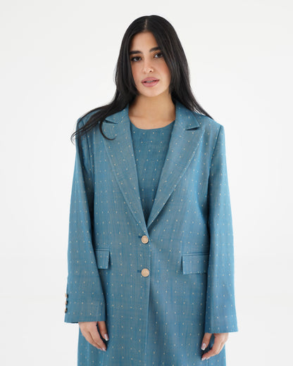 Noqta Blazer Abaya - Blue