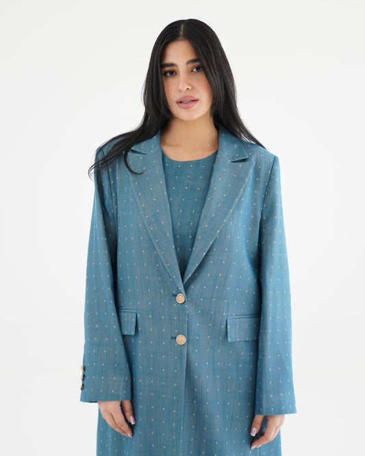 Noqta Blazer Abaya - Blue
