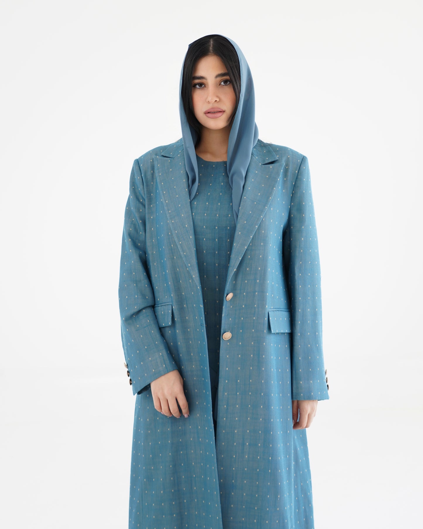 Noqta Blazer Abaya - Blue